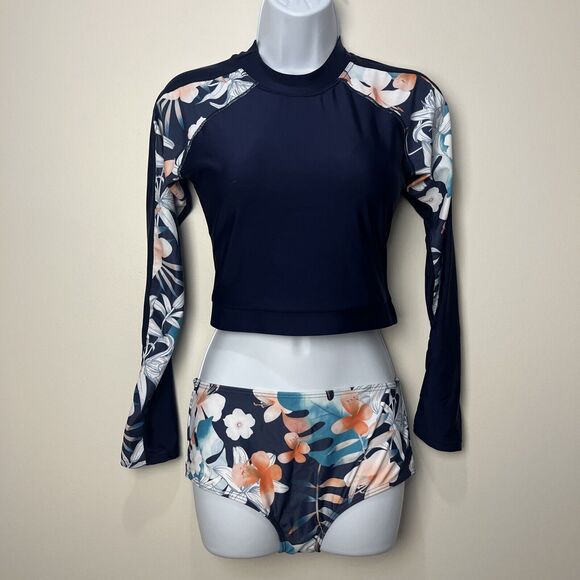 Floral Navy Women's Swim Set - Picture 3 of 7
